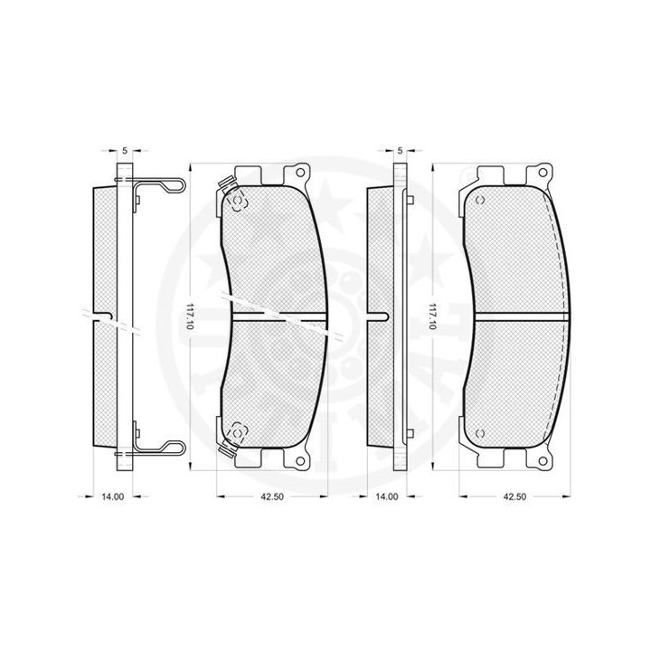 Stabdžių trinkelių rinkinys, diskinis stabdys OPTIMAL 12110