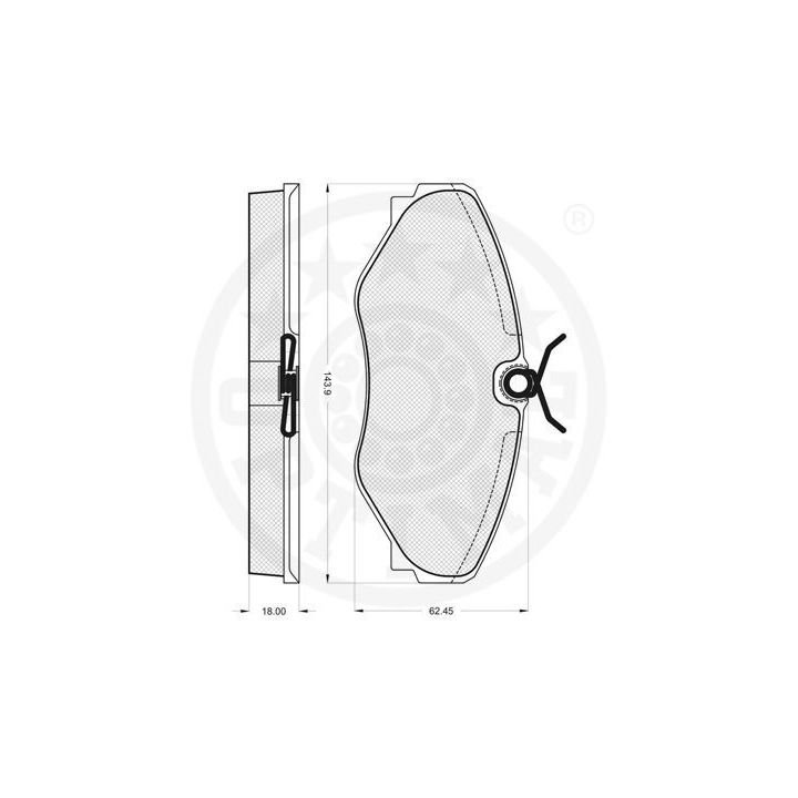 Stabdžių trinkelių rinkinys, diskinis stabdys OPTIMAL 12112
