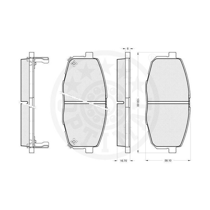 Stabdžių trinkelių rinkinys, diskinis stabdys OPTIMAL 12135