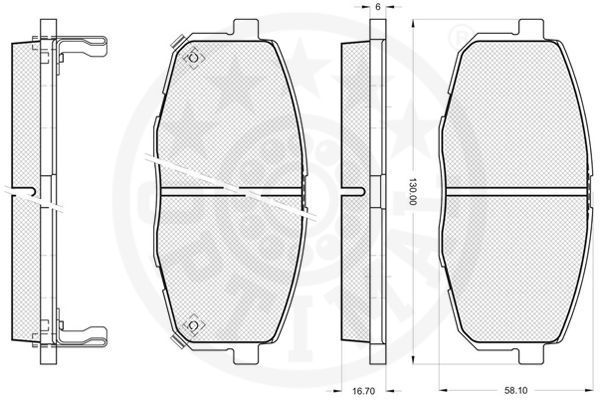 Stabdžių trinkelių rinkinys, diskinis stabdys OPTIMAL 12135
