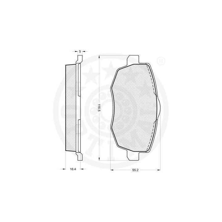 Stabdžių trinkelių rinkinys, diskinis stabdys OPTIMAL 12195