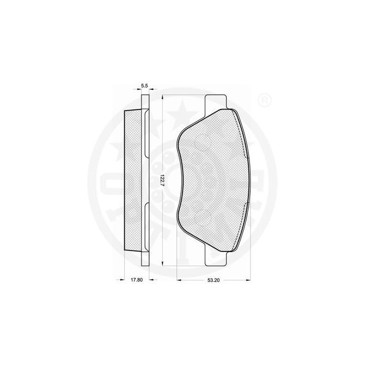 Stabdžių trinkelių rinkinys, diskinis stabdys OPTIMAL 12210
