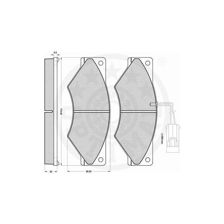 Stabdžių trinkelių rinkinys, diskinis stabdys OPTIMAL 12221