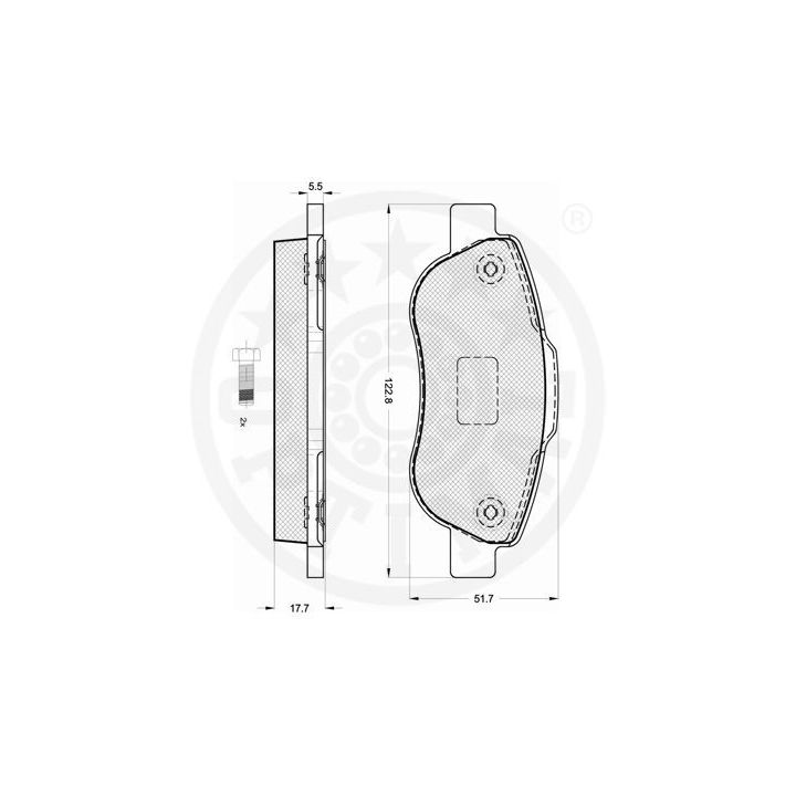 Stabdžių trinkelių rinkinys, diskinis stabdys OPTIMAL 12226