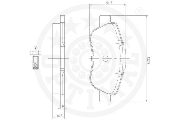 Stabdžių trinkelių rinkinys, diskinis stabdys OPTIMAL 12227