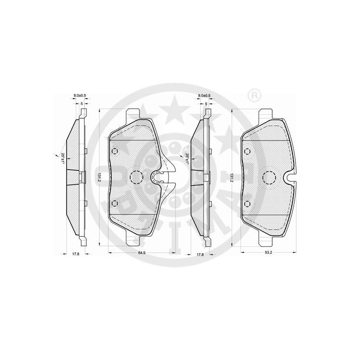 Stabdžių trinkelių rinkinys, diskinis stabdys OPTIMAL 12232