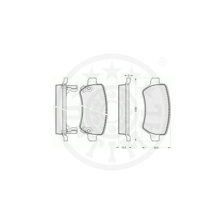 Stabdžių trinkelių rinkinys, diskinis stabdys OPTIMAL 12264