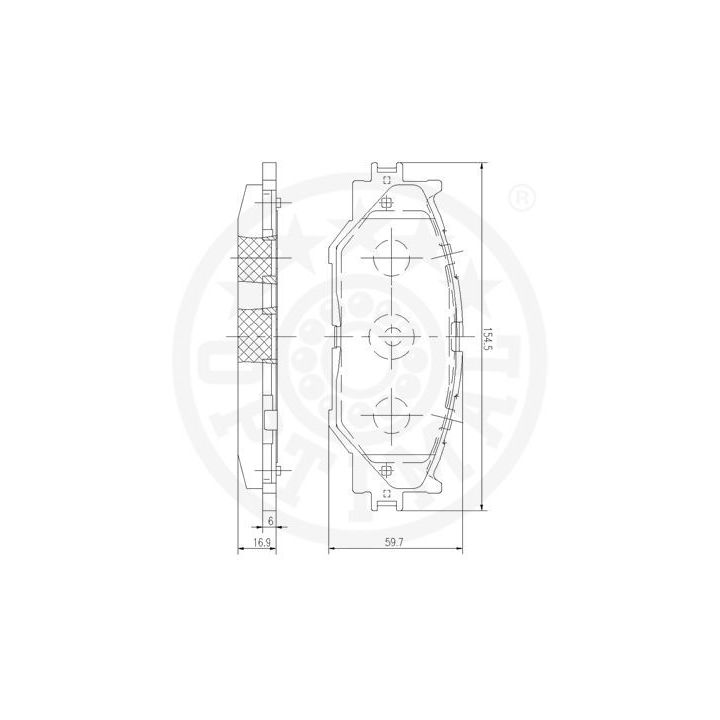 Stabdžių trinkelių rinkinys, diskinis stabdys OPTIMAL 12307