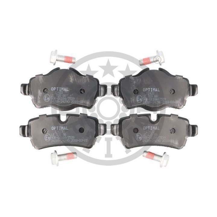 Stabdžių trinkelių rinkinys, diskinis stabdys OPTIMAL 12433