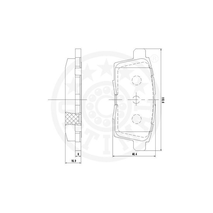 Stabdžių trinkelių rinkinys, diskinis stabdys OPTIMAL 12485