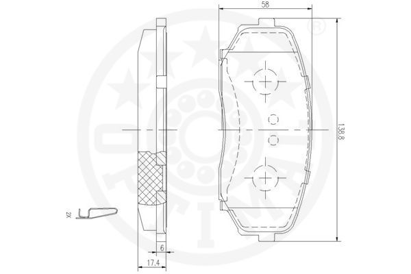 Stabdžių trinkelių rinkinys, diskinis stabdys OPTIMAL 12486