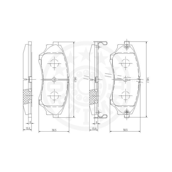 Stabdžių trinkelių rinkinys, diskinis stabdys OPTIMAL 12491
