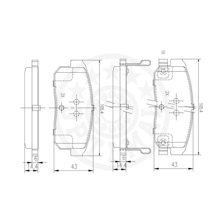 Stabdžių trinkelių rinkinys, diskinis stabdys OPTIMAL 12492