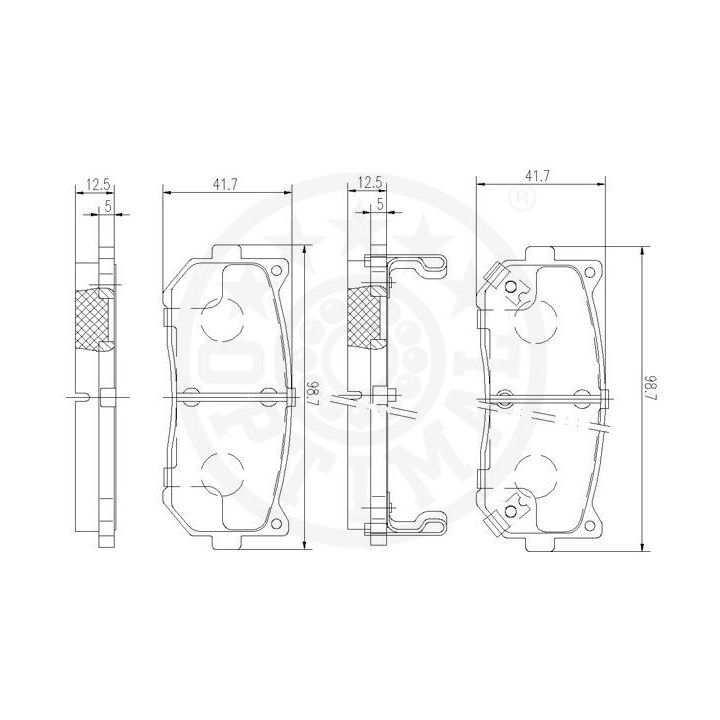 Stabdžių trinkelių rinkinys, diskinis stabdys OPTIMAL 12494