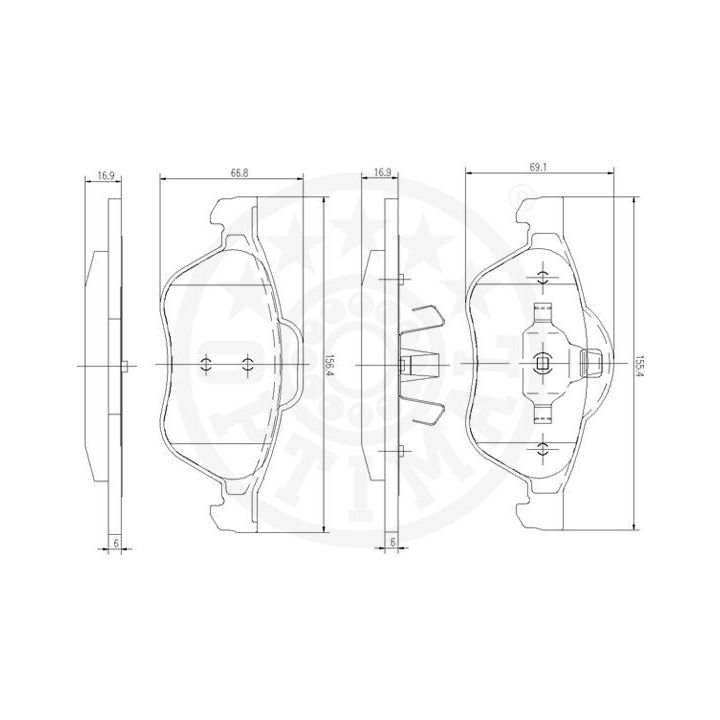 Stabdžių trinkelių rinkinys, diskinis stabdys OPTIMAL 12512