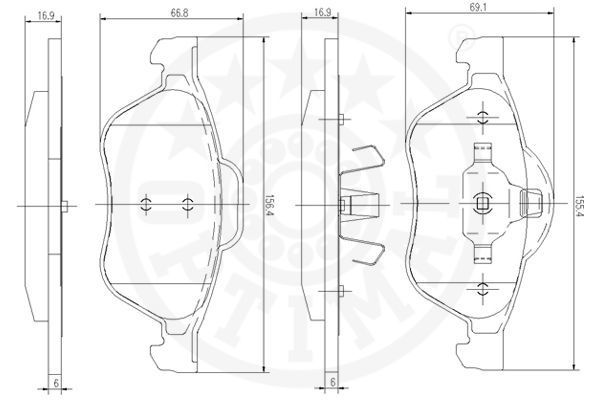 Stabdžių trinkelių rinkinys, diskinis stabdys OPTIMAL 12512