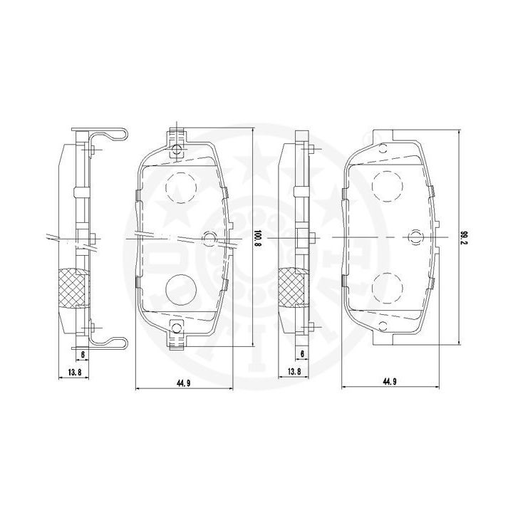 Stabdžių trinkelių rinkinys, diskinis stabdys OPTIMAL 12526