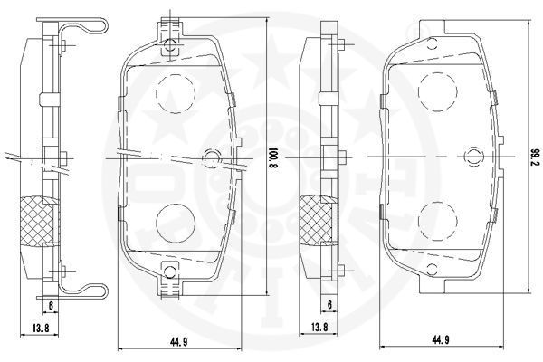 Stabdžių trinkelių rinkinys, diskinis stabdys OPTIMAL 12526