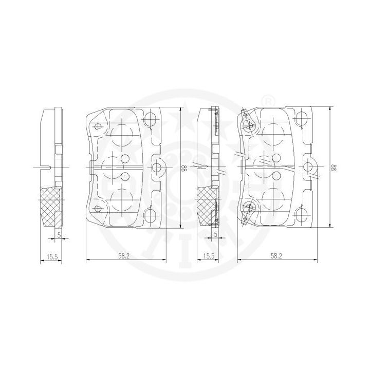Stabdžių trinkelių rinkinys, diskinis stabdys OPTIMAL 12528