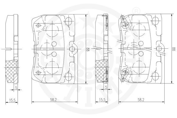 Stabdžių trinkelių rinkinys, diskinis stabdys OPTIMAL 12528