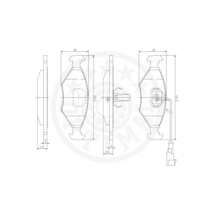 Stabdžių trinkelių rinkinys, diskinis stabdys OPTIMAL 12529