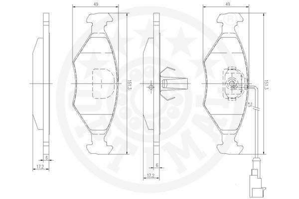 Stabdžių trinkelių rinkinys, diskinis stabdys OPTIMAL 12529