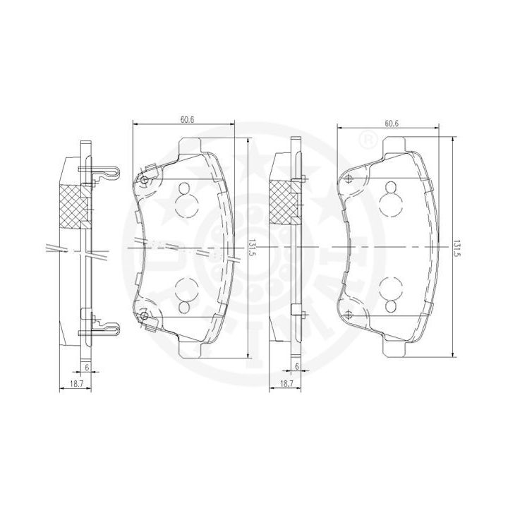 Stabdžių trinkelių rinkinys, diskinis stabdys OPTIMAL 12575