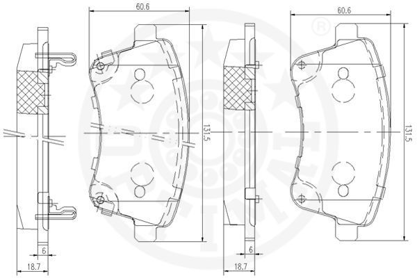 Stabdžių trinkelių rinkinys, diskinis stabdys OPTIMAL 12575