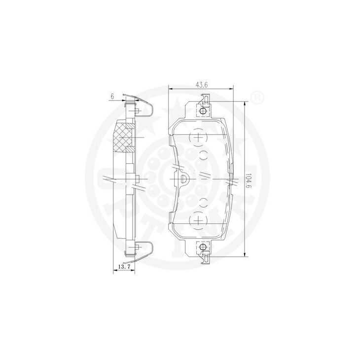 Stabdžių trinkelių rinkinys, diskinis stabdys OPTIMAL 12591