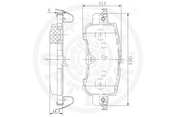 Stabdžių trinkelių rinkinys, diskinis stabdys OPTIMAL 12591