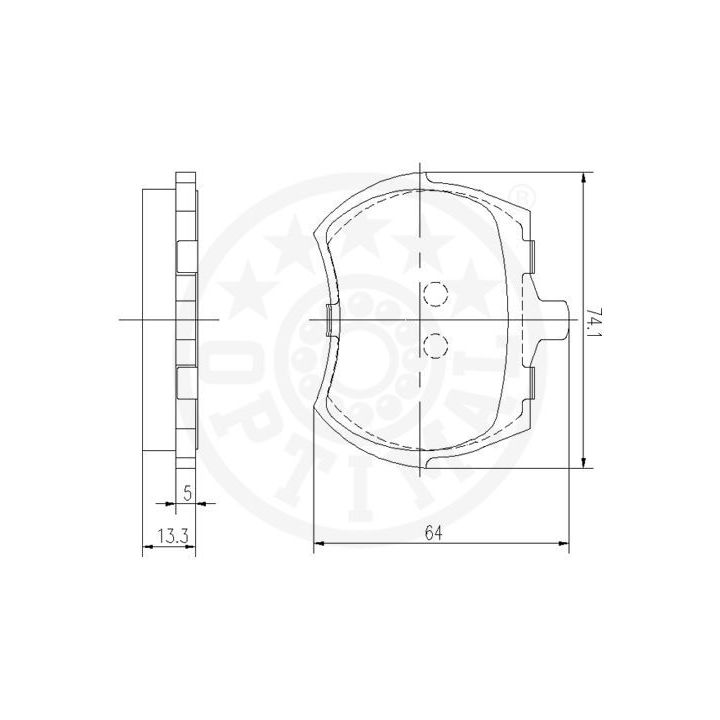 Stabdžių trinkelių rinkinys, diskinis stabdys OPTIMAL 6120