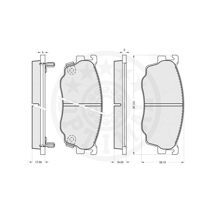 Stabdžių trinkelių rinkinys, diskinis stabdys OPTIMAL 80012