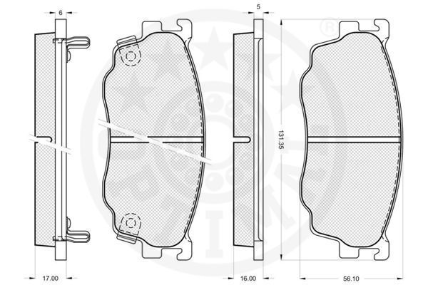 Stabdžių trinkelių rinkinys, diskinis stabdys OPTIMAL 80012
