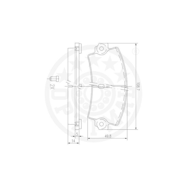 Stabdžių trinkelių rinkinys, diskinis stabdys OPTIMAL 8111VA