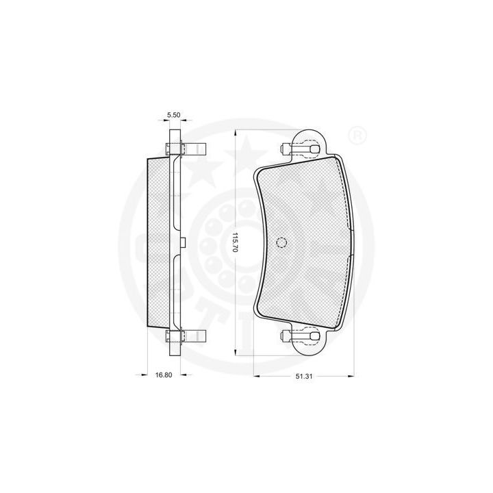 Stabdžių trinkelių rinkinys, diskinis stabdys OPTIMAL 83300