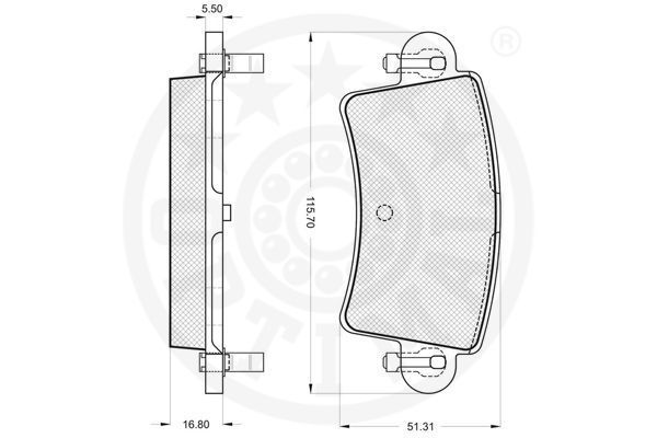 Stabdžių trinkelių rinkinys, diskinis stabdys OPTIMAL 83300