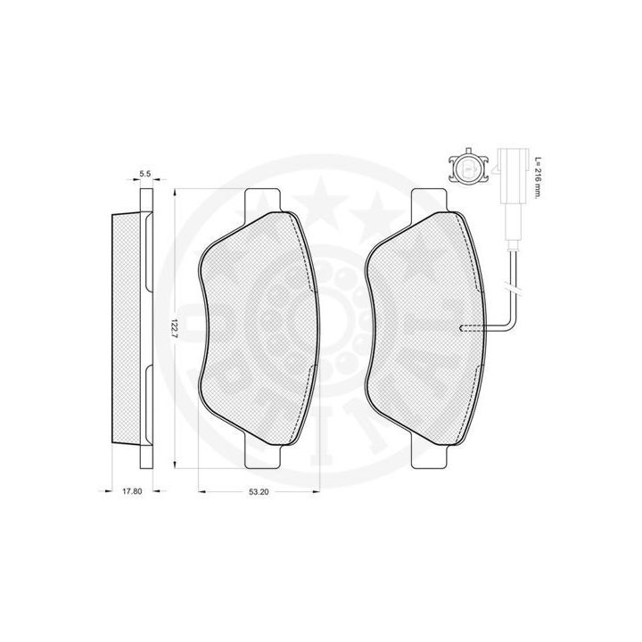 Stabdžių trinkelių rinkinys, diskinis stabdys OPTIMAL 85801