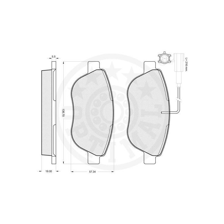 Stabdžių trinkelių rinkinys, diskinis stabdys OPTIMAL 85901