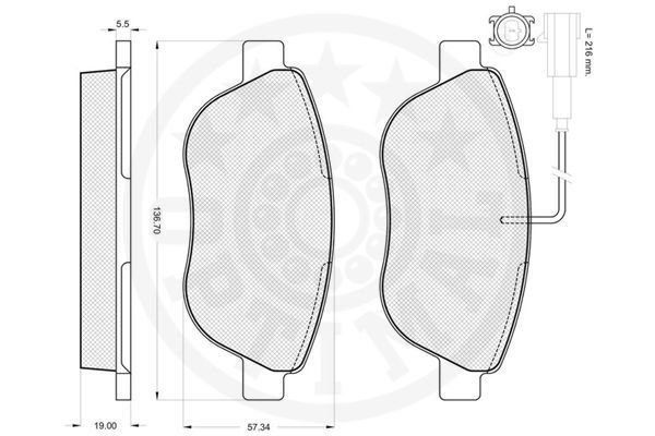 Stabdžių trinkelių rinkinys, diskinis stabdys OPTIMAL 85901