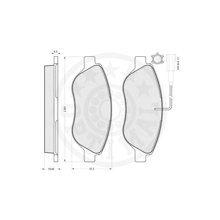 Stabdžių trinkelių rinkinys, diskinis stabdys OPTIMAL 86001