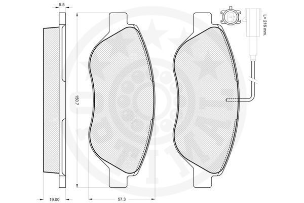 Stabdžių trinkelių rinkinys, diskinis stabdys OPTIMAL 86001