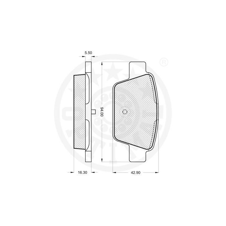Stabdžių trinkelių rinkinys, diskinis stabdys OPTIMAL 86100