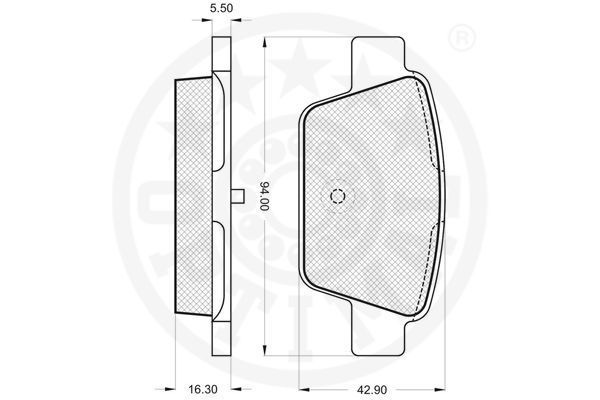 Stabdžių trinkelių rinkinys, diskinis stabdys OPTIMAL 86100