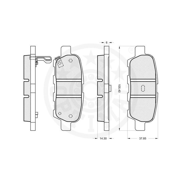 Stabdžių trinkelių rinkinys, diskinis stabdys OPTIMAL 87601