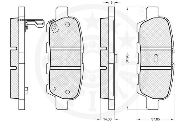 Stabdžių trinkelių rinkinys, diskinis stabdys OPTIMAL 87601