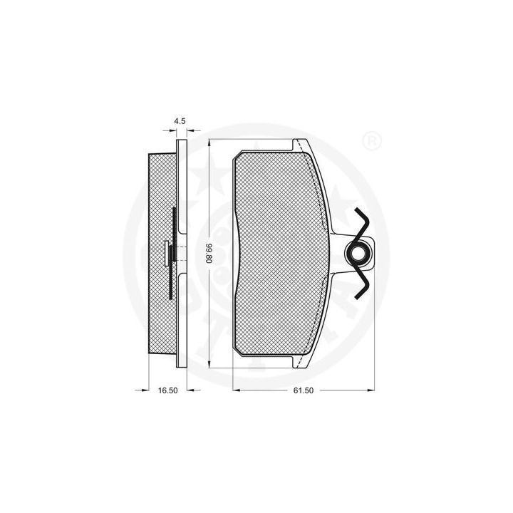 Stabdžių trinkelių rinkinys, diskinis stabdys OPTIMAL 9257