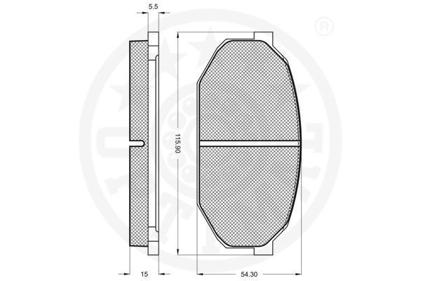 Stabdžių trinkelių rinkinys, diskinis stabdys OPTIMAL 9309