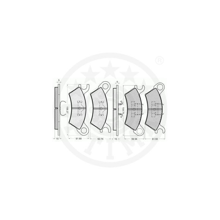 Stabdžių trinkelių rinkinys, diskinis stabdys OPTIMAL 9325