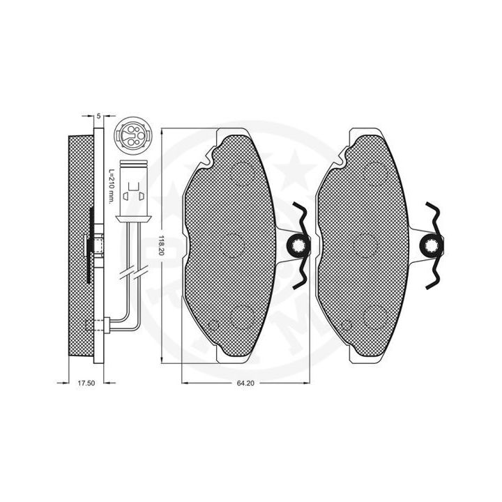 Stabdžių trinkelių rinkinys, diskinis stabdys OPTIMAL 9350