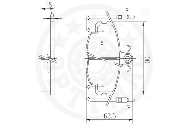 Stabdžių trinkelių rinkinys, diskinis stabdys OPTIMAL 9416